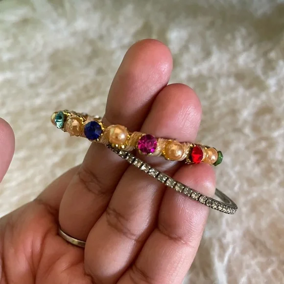 Colorful Gemstone and Rhinestone Bracelets - Picture 5 of 5